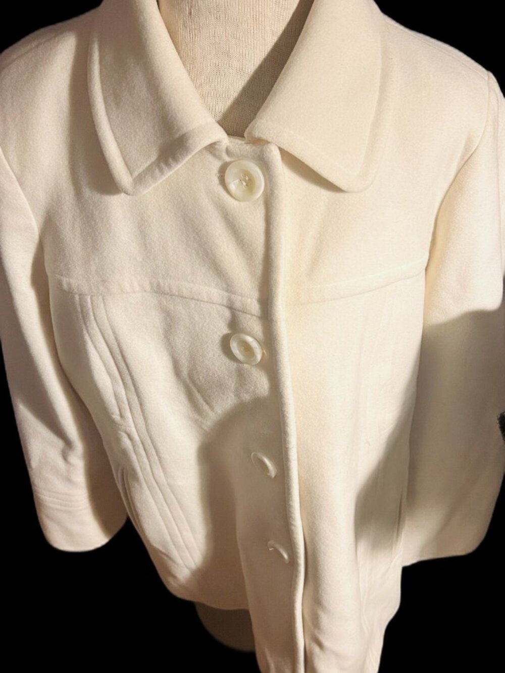 London Fog Ivory Wool Blend Coat 2X